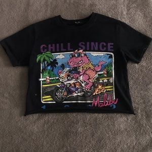 Chill Since 1993 Brandy Melville Cropped T-Shirt